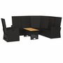 Voir la diapositive 4 : VIDAXL Salon de jardin 3 pcs avec coussins Noir Resine tressee