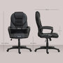 Voir la diapositive 3 : HOMCOM Chaise de bureau manager ergonomique - hauteur réglable, fonction à bascule, pivotant - PU polyester noir