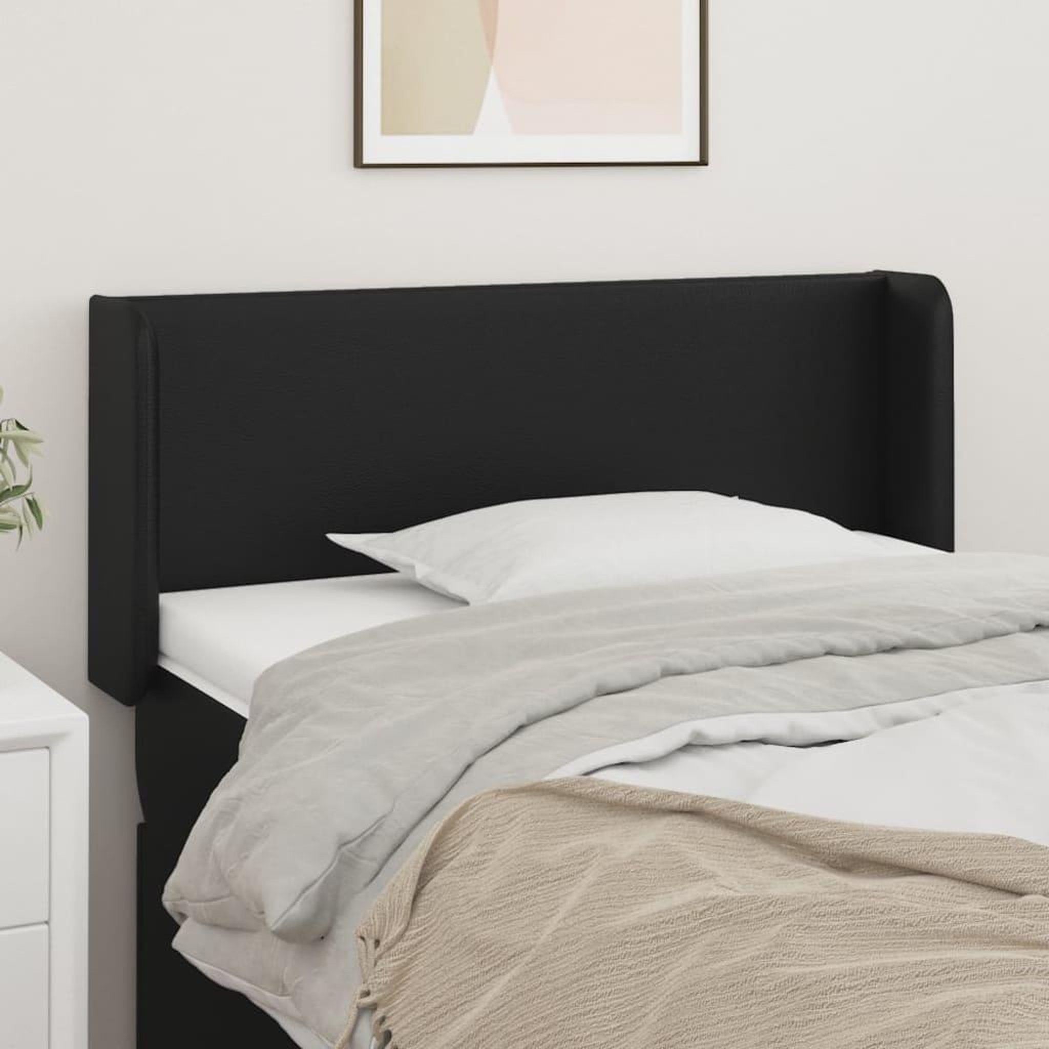 Voir la diapositive 1 : VIDAXL Tete de lit avec oreilles Noir 93x16x78/88 cm Similicuir