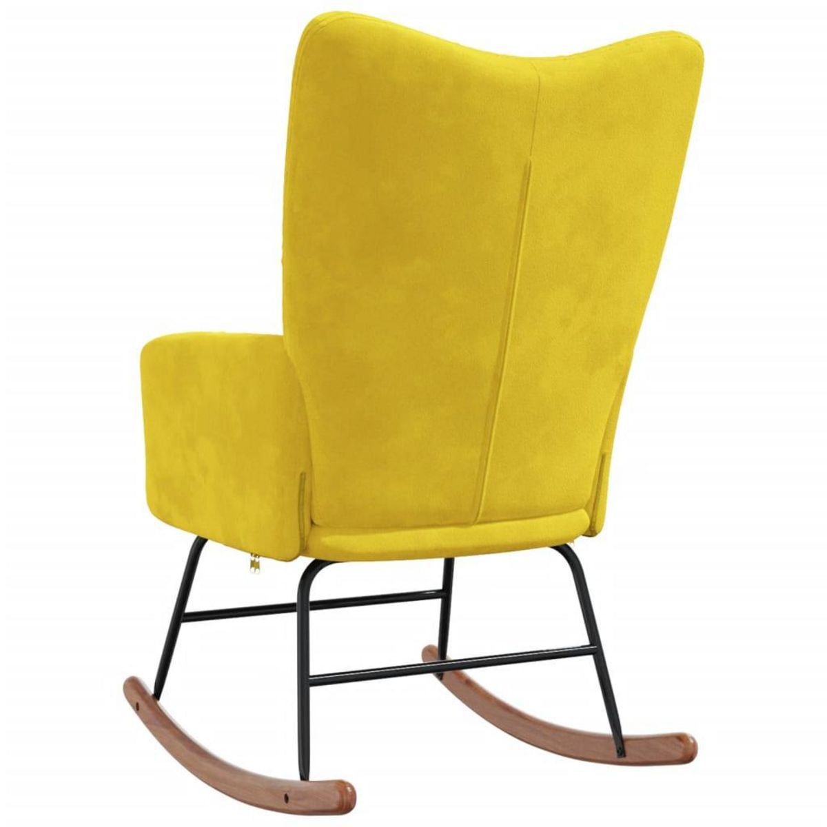 VIDAXL Chaise a bascule Jaune moutarde Velours