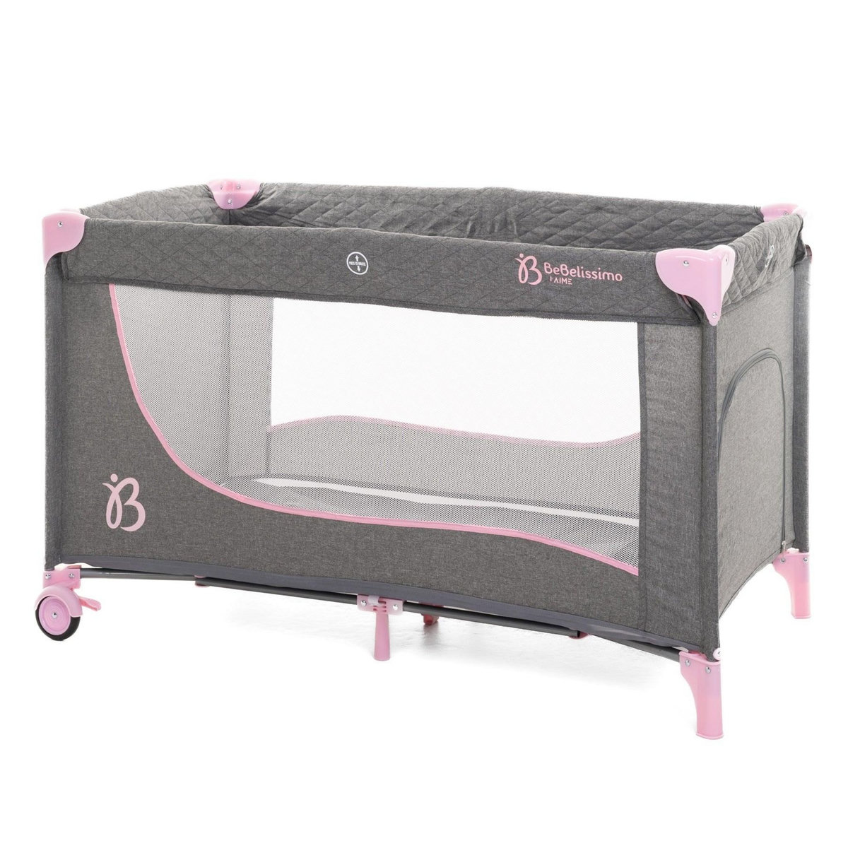 BEBELISSIMO BEBELISSIMO - Lit parapluie bébé - berceau bébé - dès la naissance - Nuit - lit pliant - rose