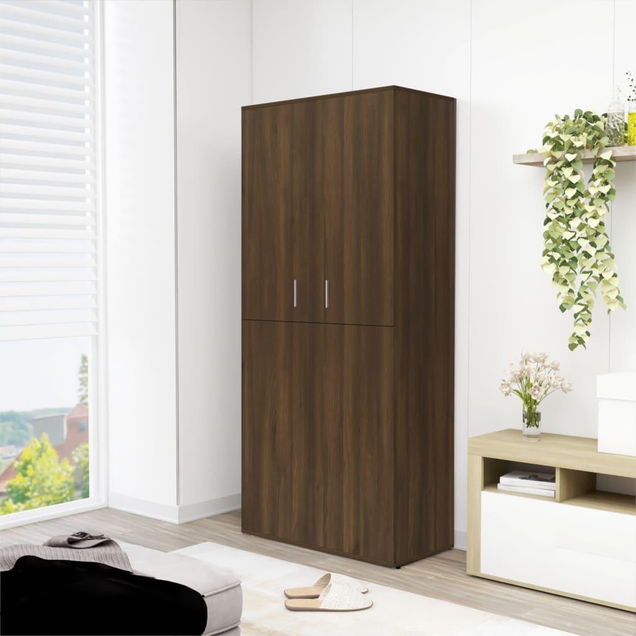 Voir la diapositive 1 : VIDAXL Armoire a chaussures chene marron 80x39x178cm bois d'ingenierie