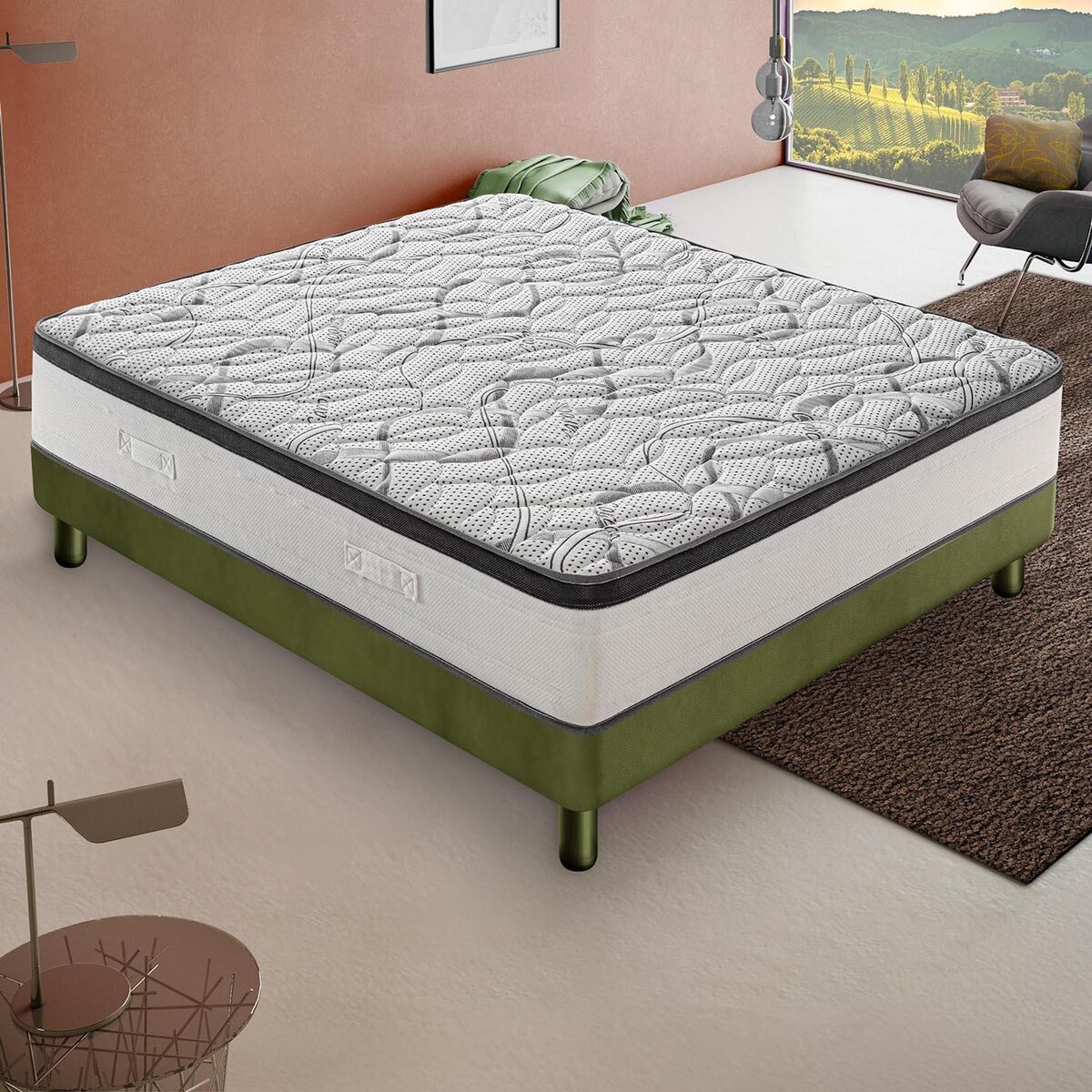 ILOVESLEEP Matelas Mousse DELUXE - Epaisseur 25 Cm - Réversible - Côté Été/hiver