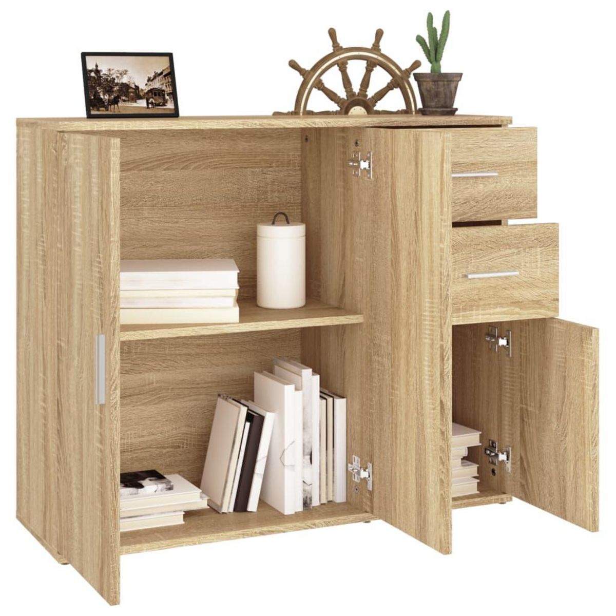VIDAXL Buffet Chene sonoma 91x29,5x75 cm Bois d'ingenierie