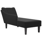 VIDAXL Fauteuil long avec accoudoir droit noir tissu