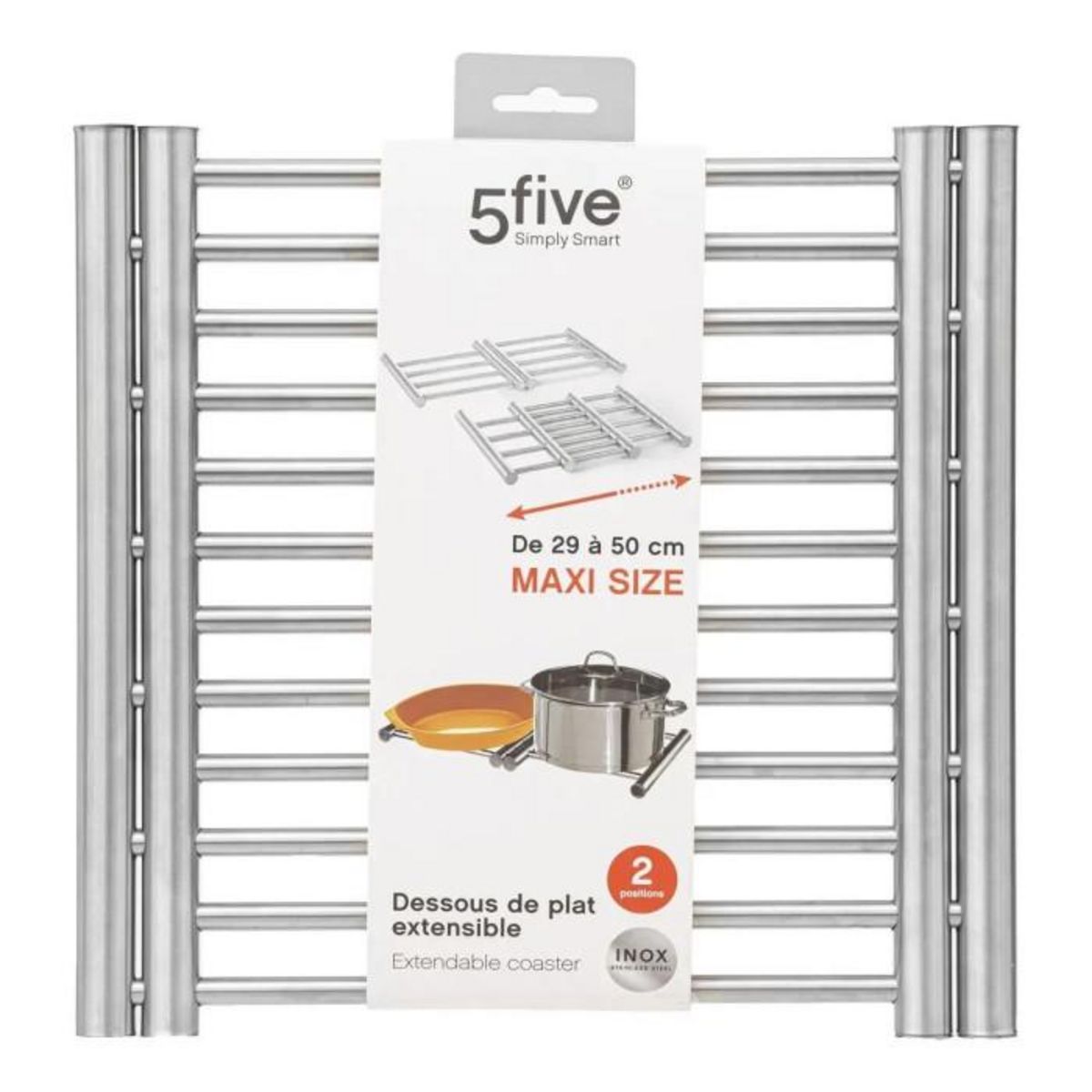 FIVE Dessous de Plat Extensible  Inox  29-50cm Argent