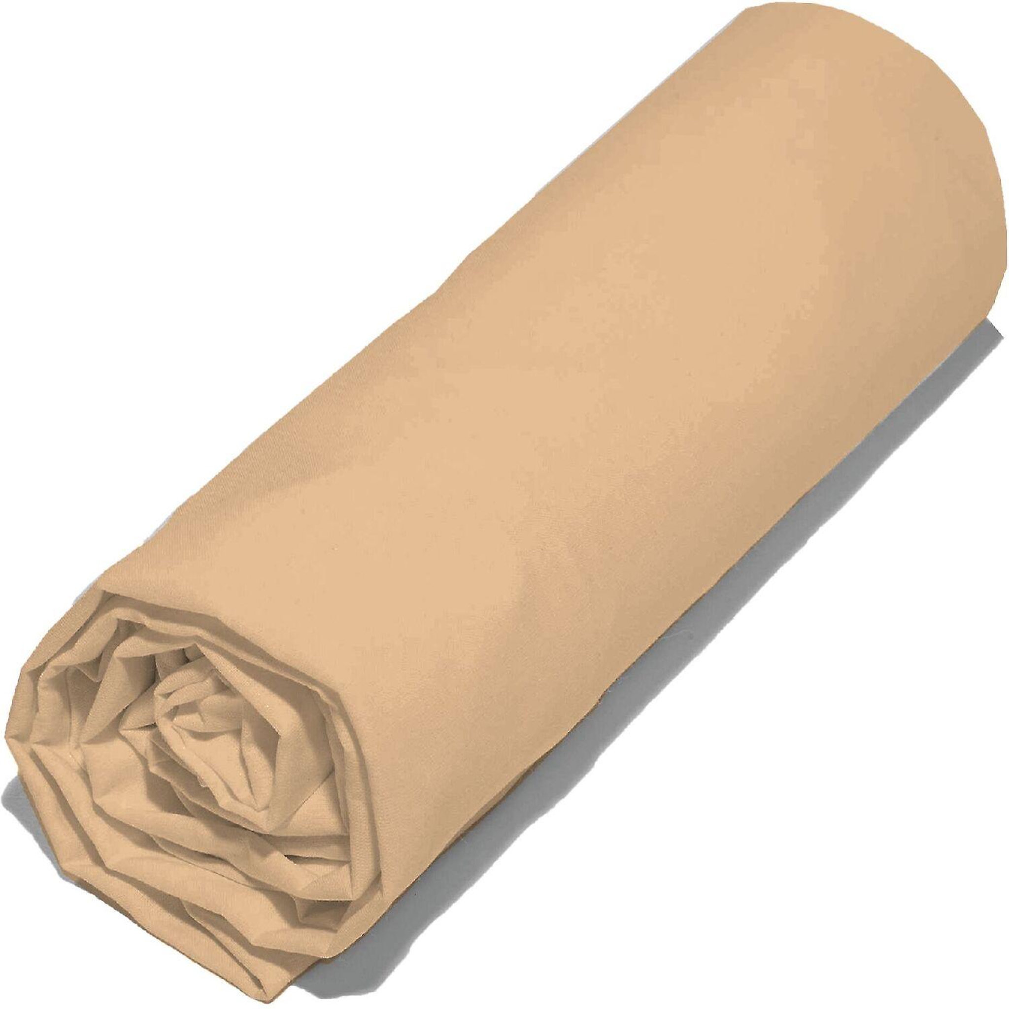 Home collection Drap housse 100% coton bio 57fils. Coloris disponibles : Orange