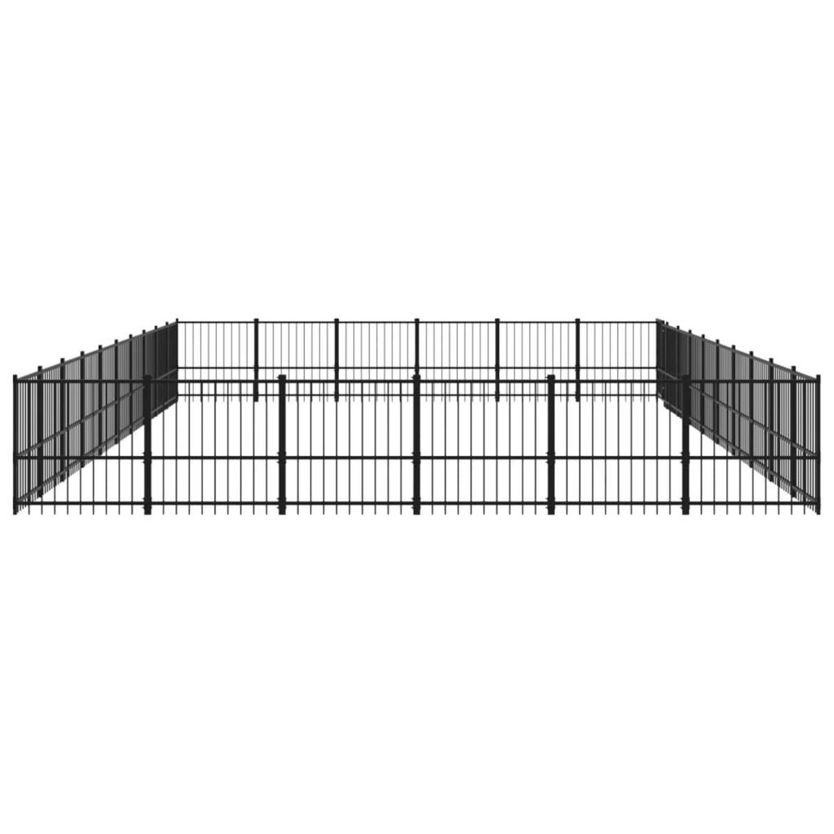 VIDAXL Chenil d'exterieur pour chiens Acier 56,45 m²