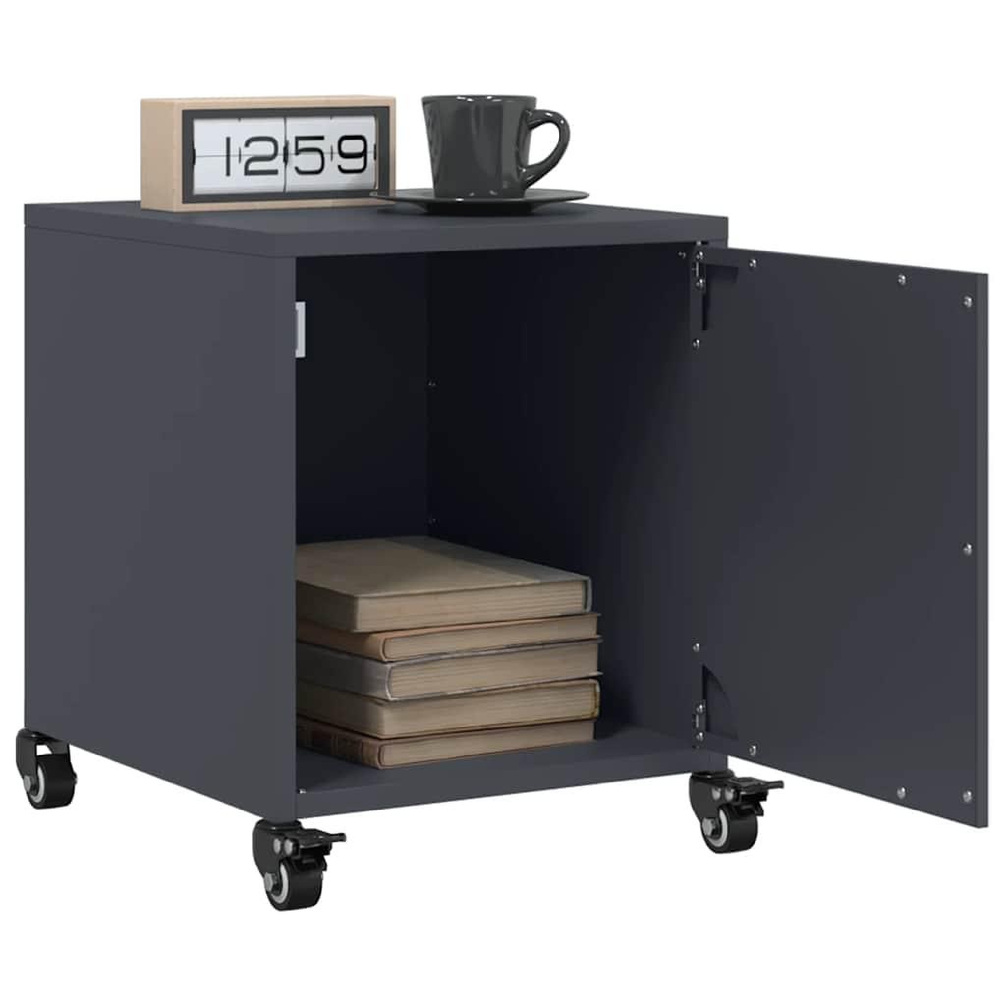 Voir la diapositive 5 : VIDAXL Table de chevet anthracite 36x39x43,5 cm acier