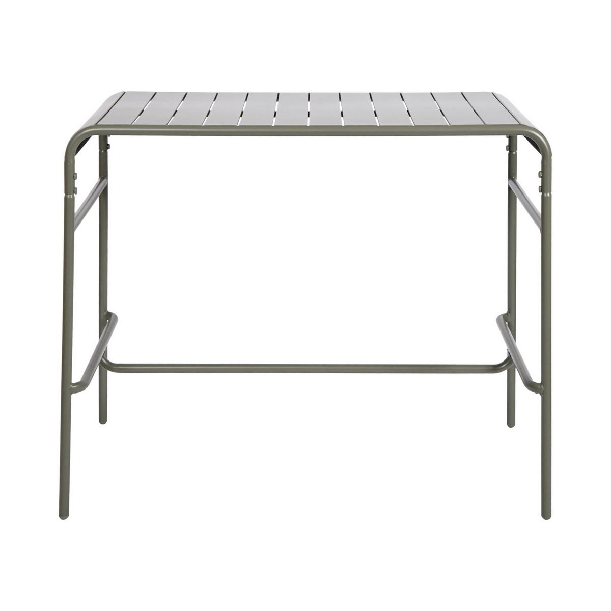 SWEEEK Table haute de jardin AMELIA, 4 chaises hautes en acier, 120 x 70cm x 95cm