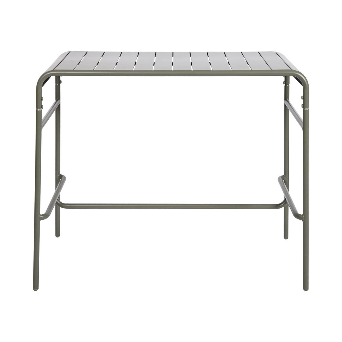 SWEEEK Table haute de jardin AMELIA, 4 chaises hautes en acier, 120 x 70cm x 95cm