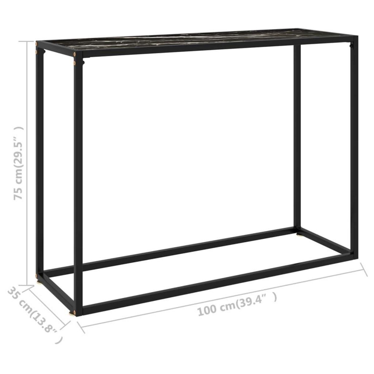 VIDAXL Table console Noir 100x35x75 cm Verre trempe