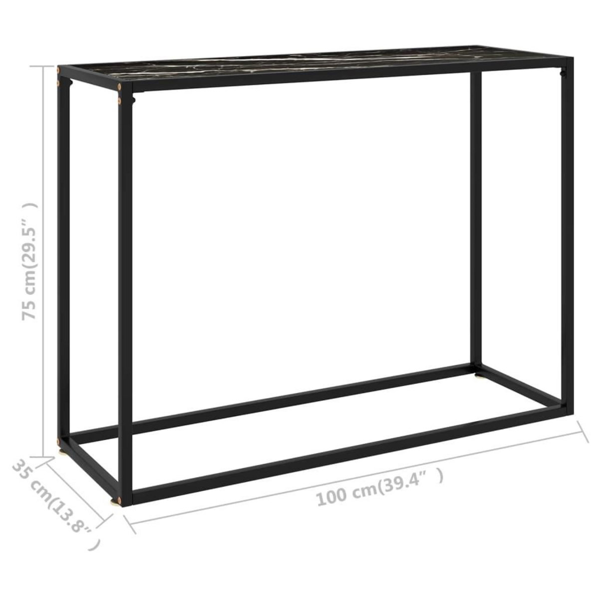 VIDAXL Table console Noir 100x35x75 cm Verre trempe