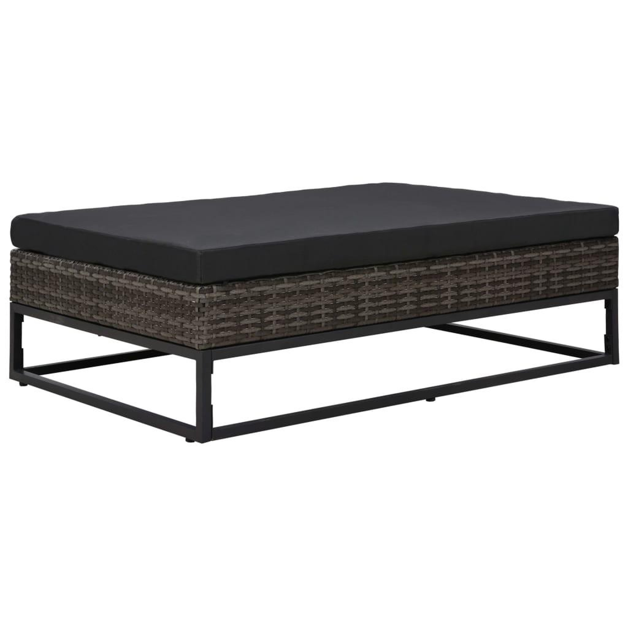 Voir la diapositive 4 : VIDAXL Salon de jardin 5 pcs avec coussins Resine tressee Gris