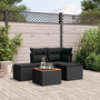 Voir la diapositive 1 : VIDAXL Salon de jardin 5 pcs avec coussins noir resine tressee