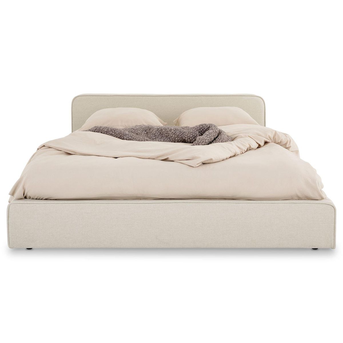 IDIMEX Lit double BELARTI 140 x 190 cm, revêtement en tissu