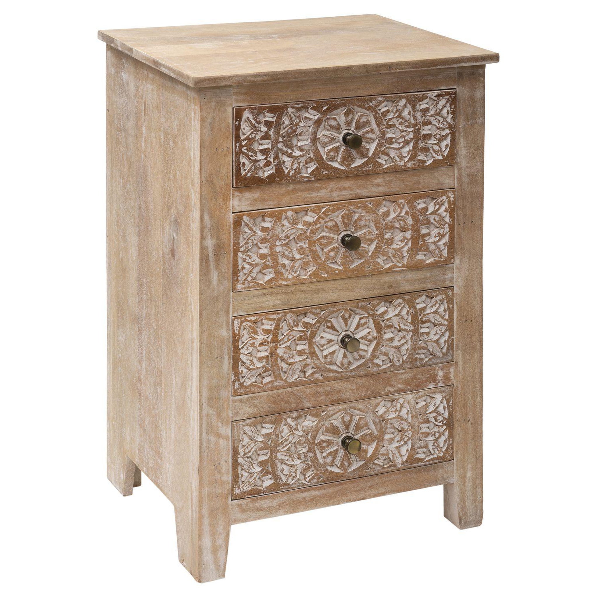 ATMOSPHERA Chiffonnier en bois ethnique shirel - l. 50 x h. 80 cm - marron