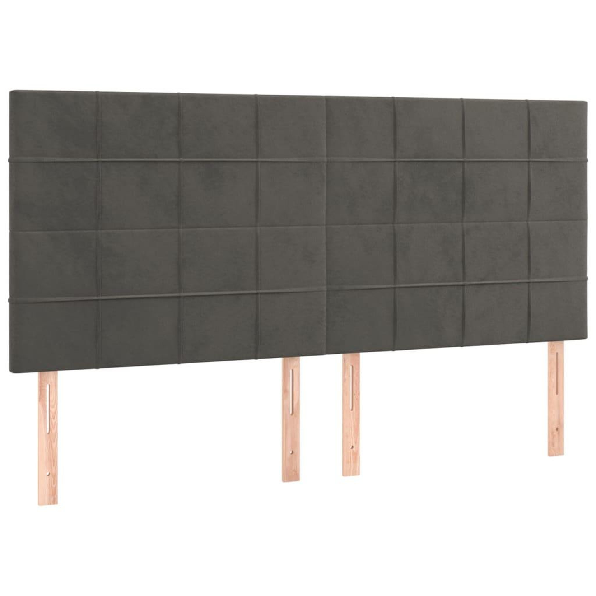 Voir la diapositive 4 : VIDAXL Tete de lit a LED Gris fonce 180x5x118/128 cm Velours