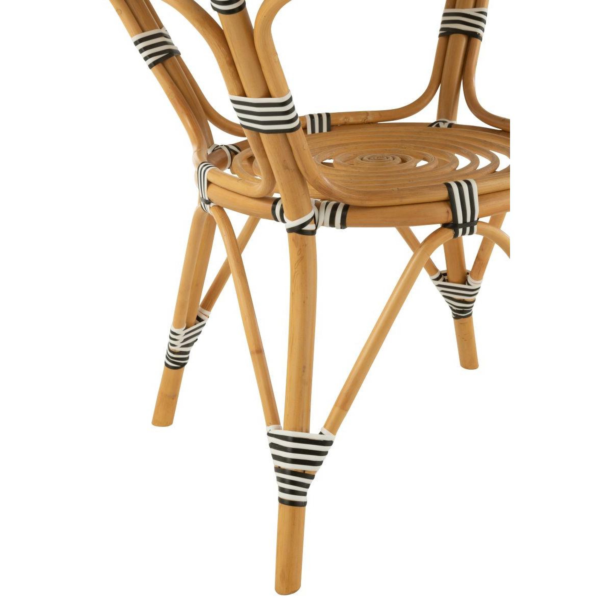 Voir la diapositive 6 : J-LINE Table à manger en rotin  danial  90cm noir