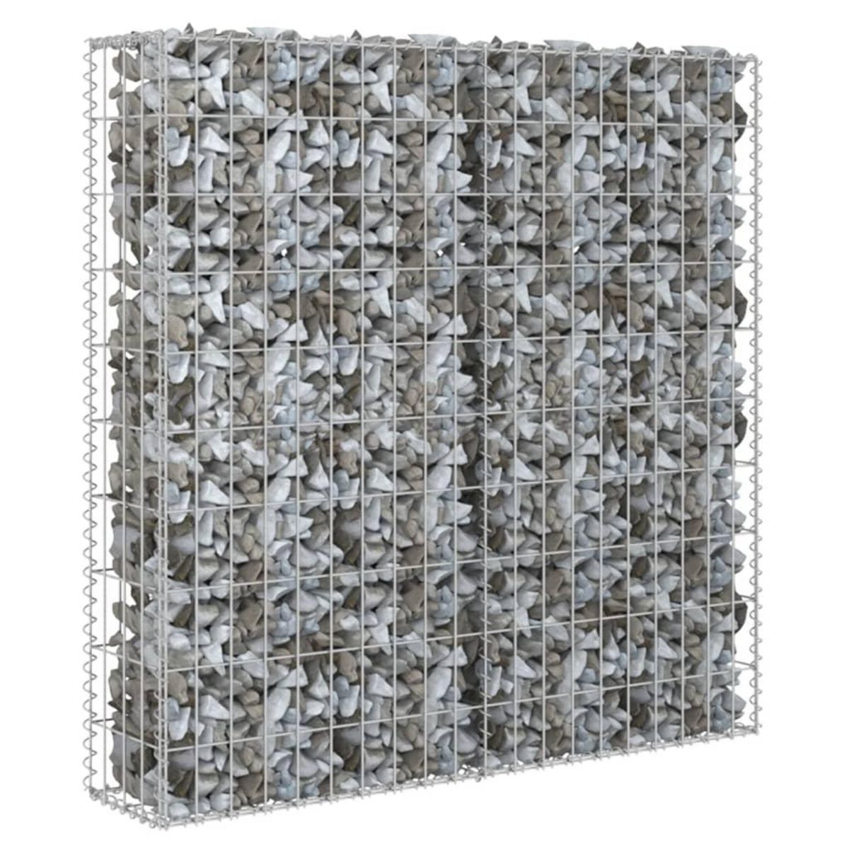 VIDAXL Mur a gabion avec couvercles Acier galvanise 80x20x100 cm