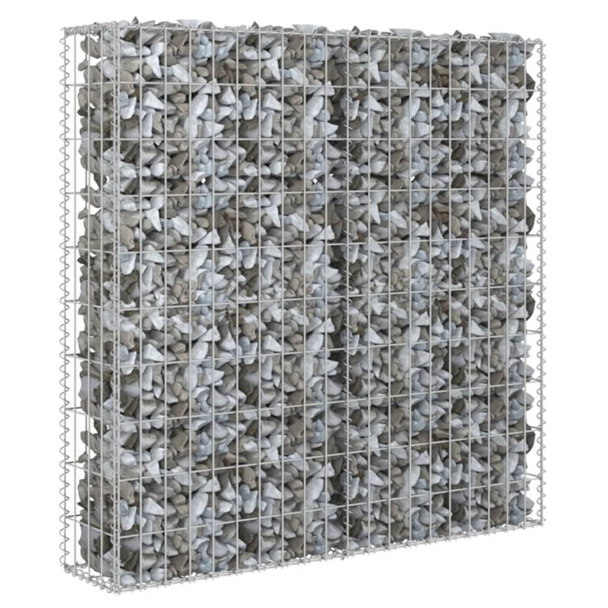 VIDAXL Mur a gabion avec couvercles Acier galvanise 80x20x100 cm