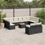 Voir la diapositive 1 : VIDAXL Salon de jardin avec coussins 13 pcs noir resine tressee