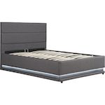 Habitat et Jardin Lit LED avec coffre  Anastasia  - 160 x 200 - Gris foncé