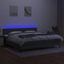 Voir la diapositive 4 : VIDAXL Sommier a lattes de lit et matelas et LED Gris fonce 200x200 cm
