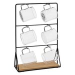 SECRET DE GOURMET Lot de 6 Tasses sur Rack  Mia  30cm Transparent