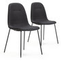 Voir la diapositive 1 : VS VENTA-STOCK Pack 2 chaises Salle à Manger Brenda tapissées Noir, 44 cm x 54 cm x 85 cm