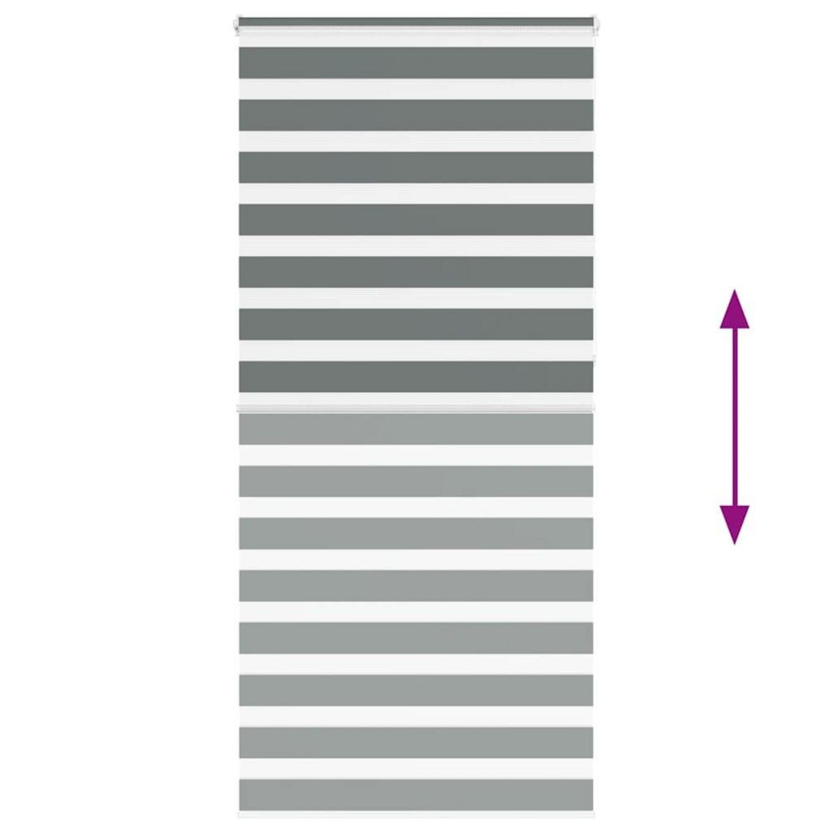 VIDAXL Store zebre gris fonce largeur du tissu 110,9 cm polyester