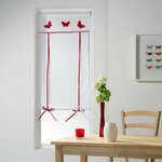 Paris Prix Store Voilage Brodé  Opaline  60x160cm Rouge