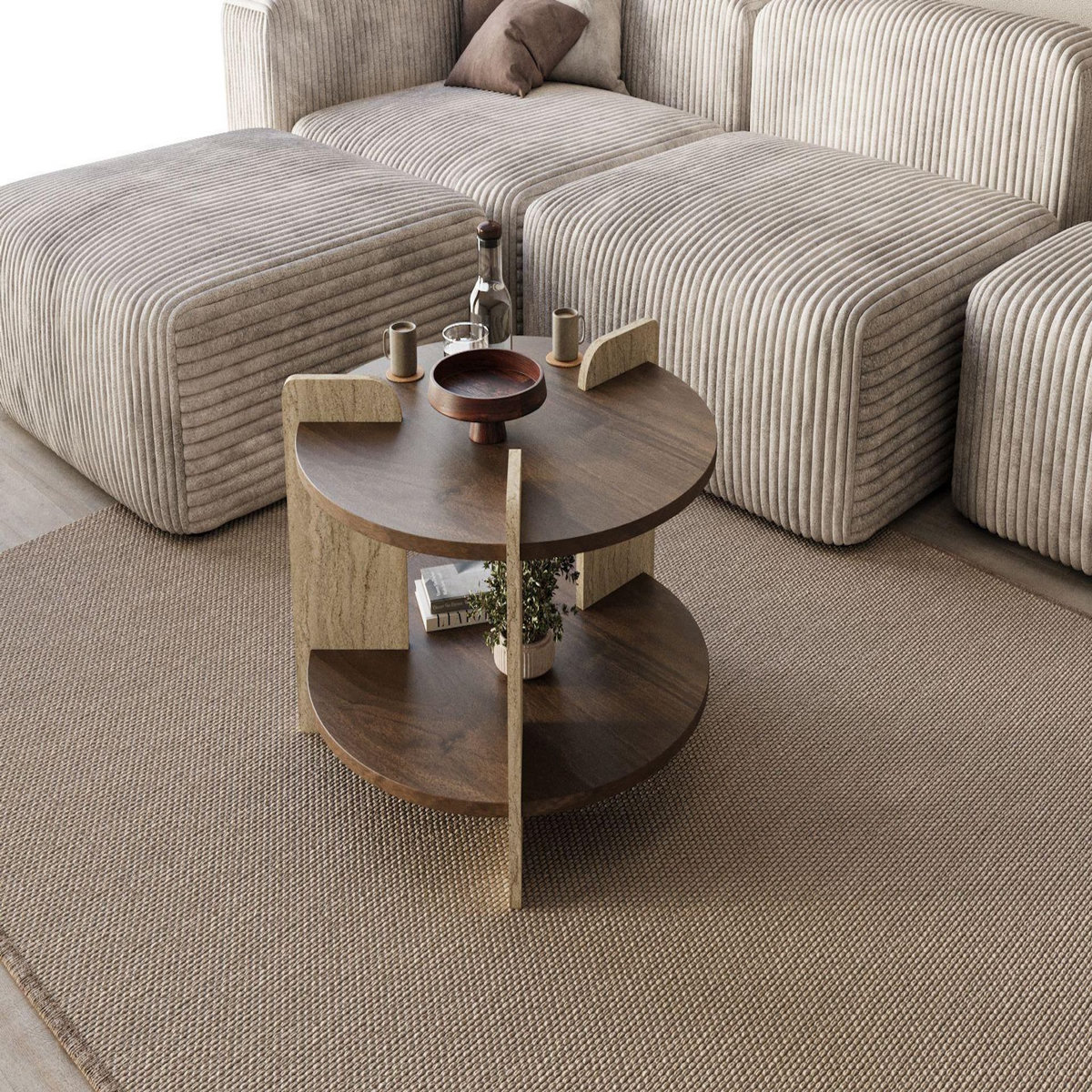 Habitat et Jardin Table basse en bois  Oalla  70 x 70 x 45 cm - Noyer