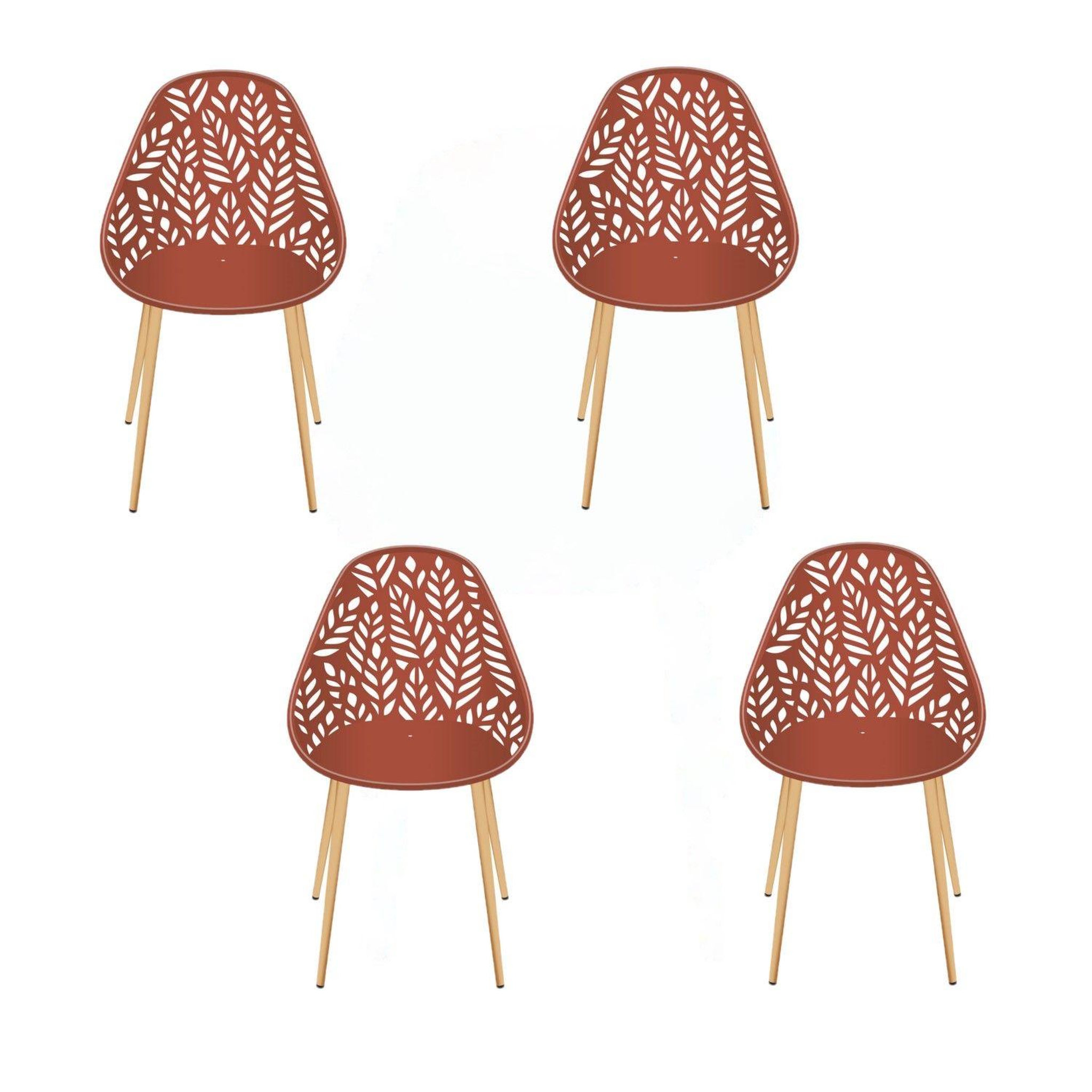 Voir la diapositive 1 : The Home Deco Factory Lot de 4 chaises d'extérieur Calvi en polypropylène