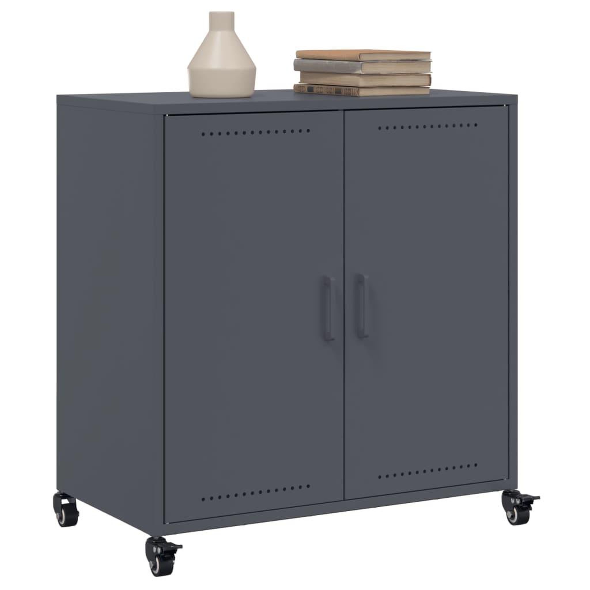 Voir la diapositive 4 : VIDAXL Buffet anthracite 68,5x39x72 cm acier