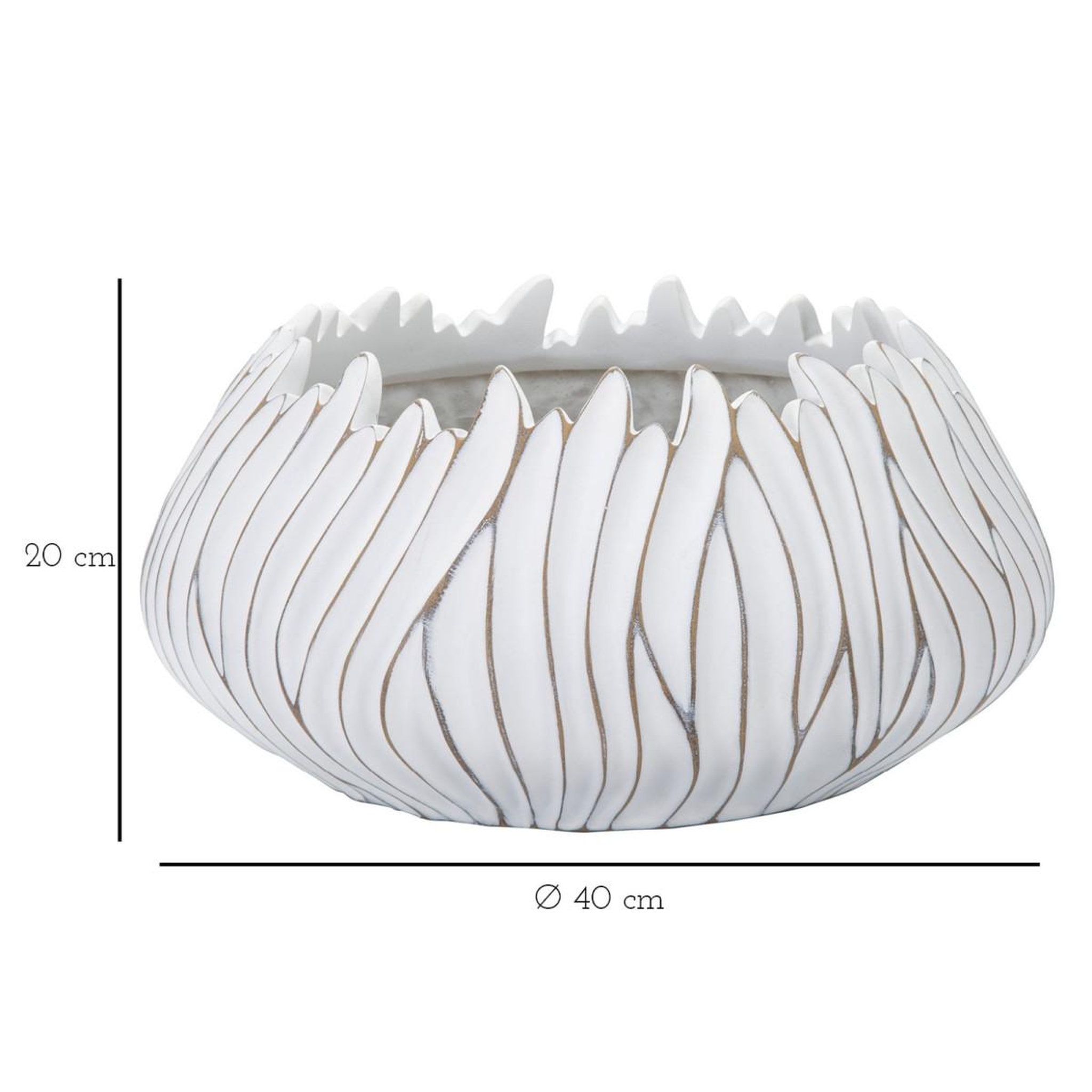 Voir la diapositive 6 : Paris Prix Cache-pot design en relief  honduras  40cm blanc