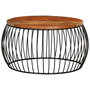 Voir la diapositive 2 : VIDAXL Table basse Ø68 cm Bois de recuperation solide