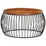 Voir la diapositive 2 : VIDAXL Table basse Ø68 cm Bois de recuperation solide