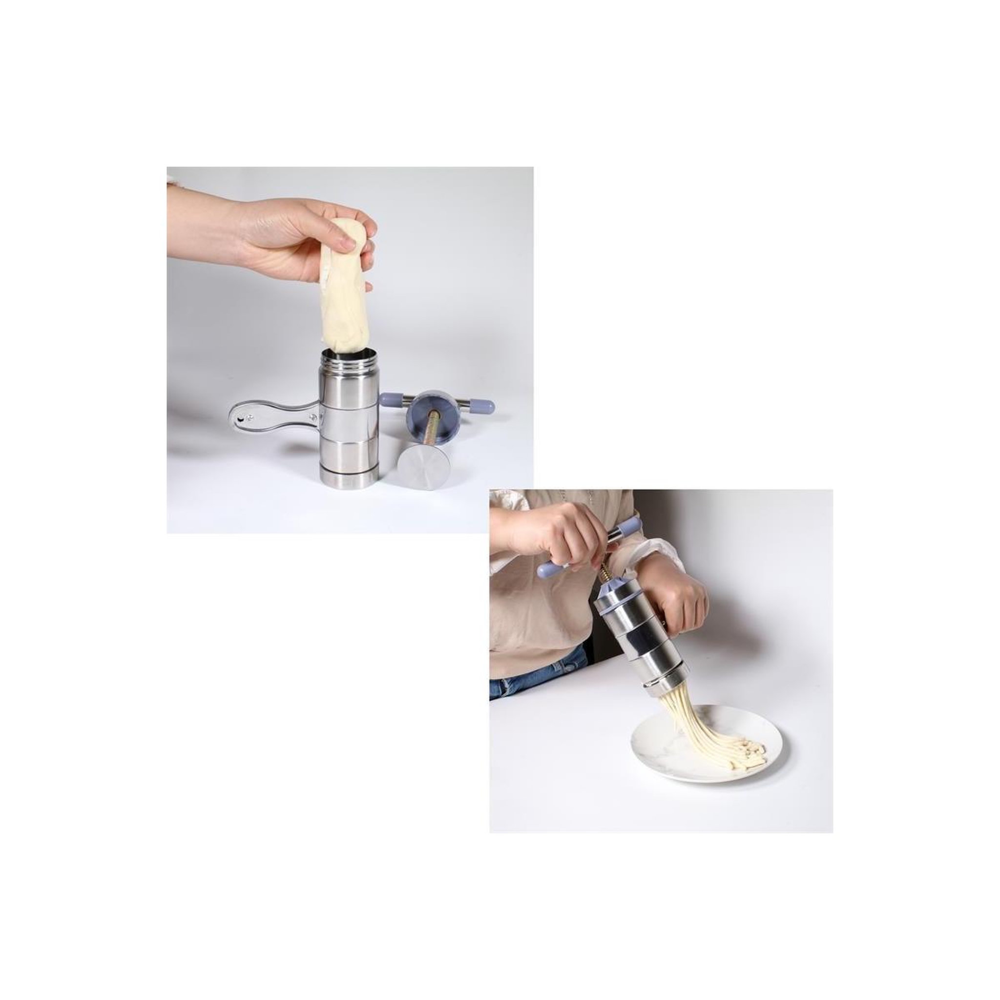 Voir la diapositive 2 : COOK CONCEPT Machine à Pâtes Manuelle  Moules  16cm Argent