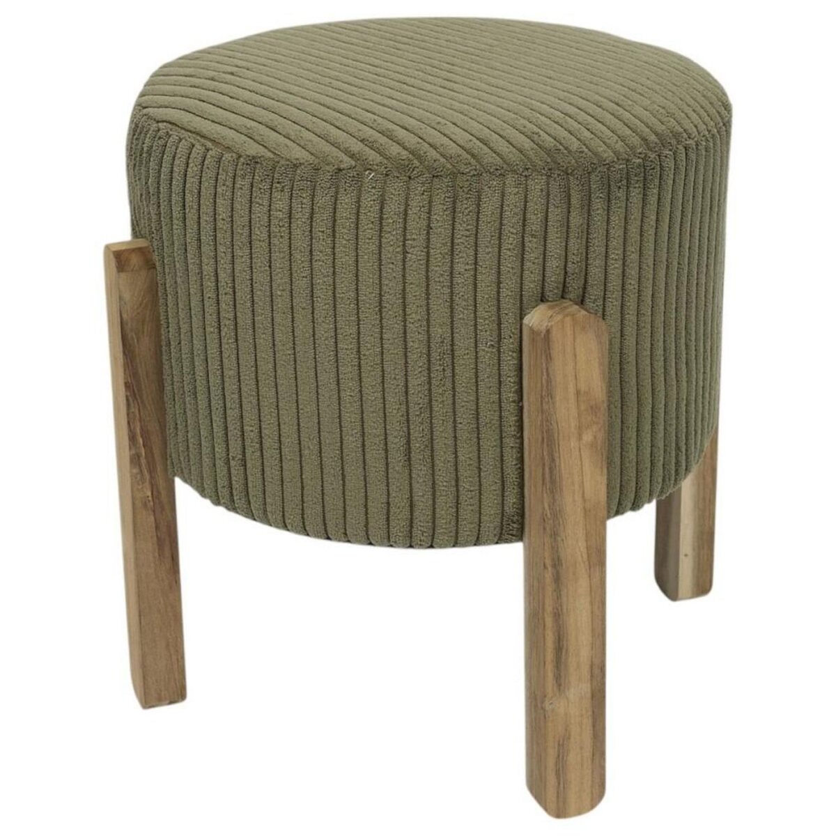 The Home Deco Factory Tabouret côtelé vert