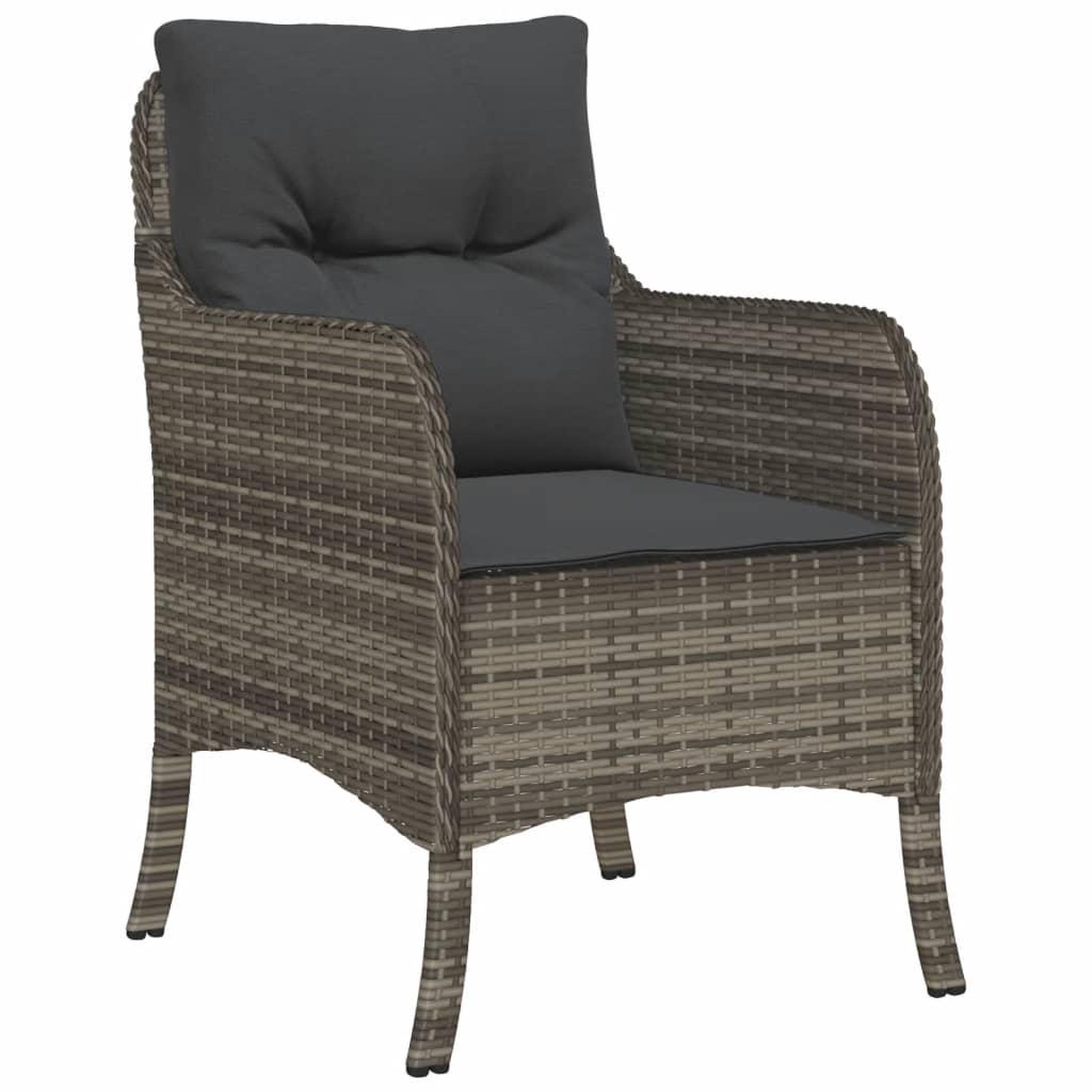 Voir la diapositive 3 : VIDAXL Ensemble a manger de jardin 9 pcs coussins gris resine tressee