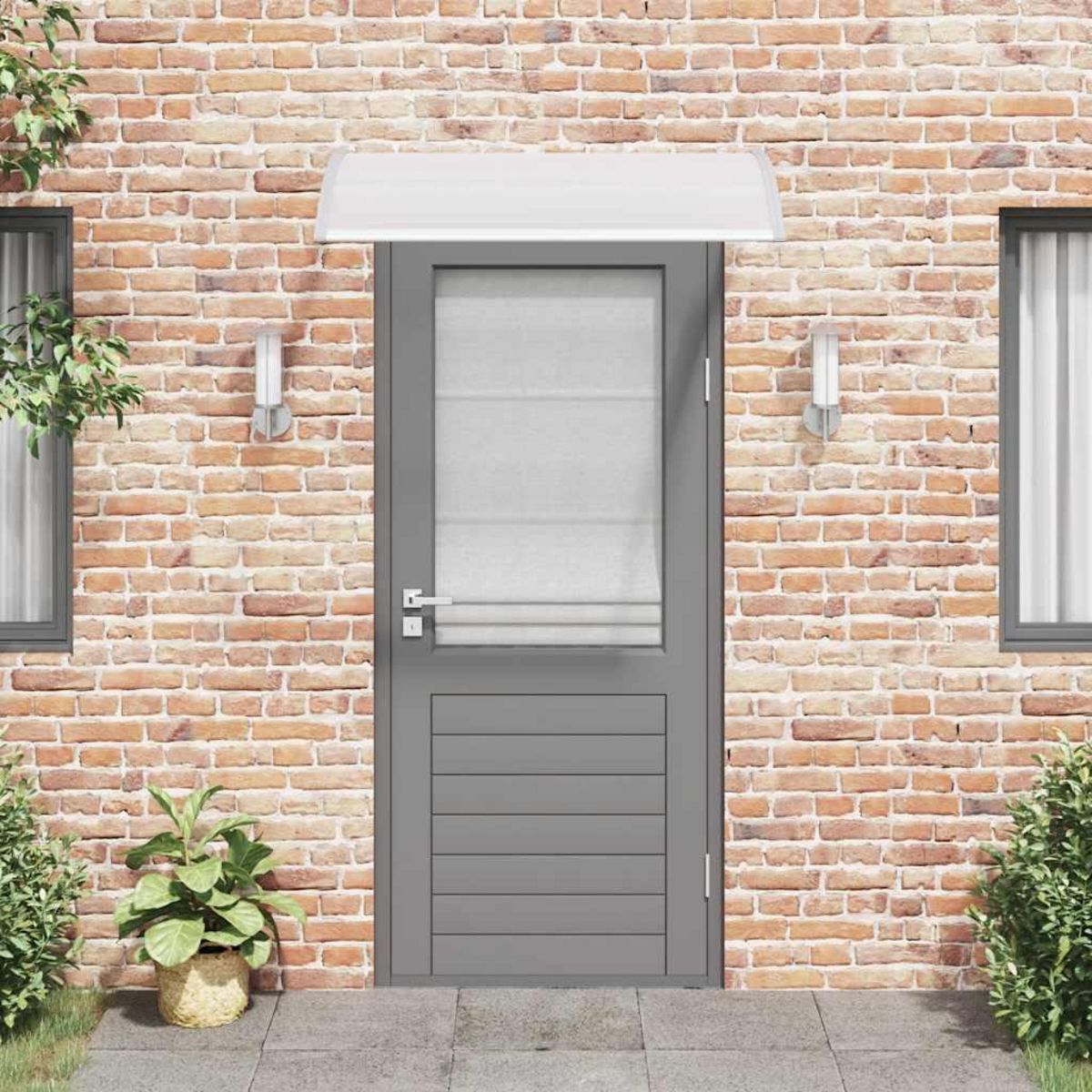 VIDAXL Auvent de porte Gris et transparent 120x75 cm PC