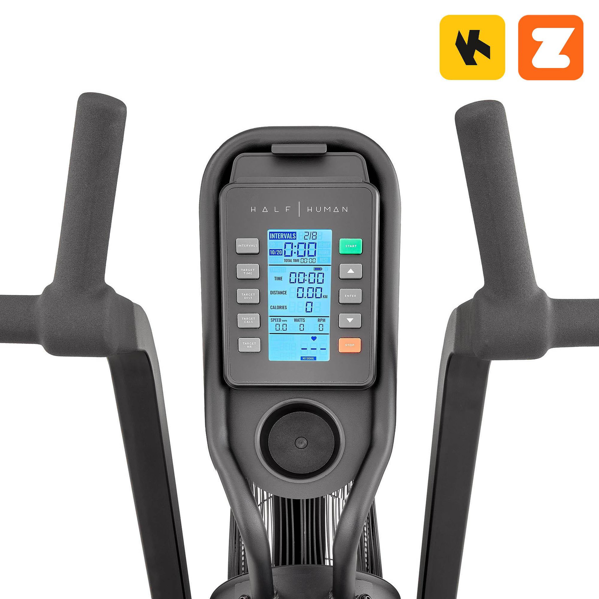 Voir la diapositive 6 : HALF HUMAN Vélo de fitness à air - half human - modèle air bike - maison/appartement - écran lcd 7 programmes