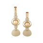 Voir la diapositive 2 : Paris Prix Lot de 2 Chandeliers  Saturn  33cm Crème & Or