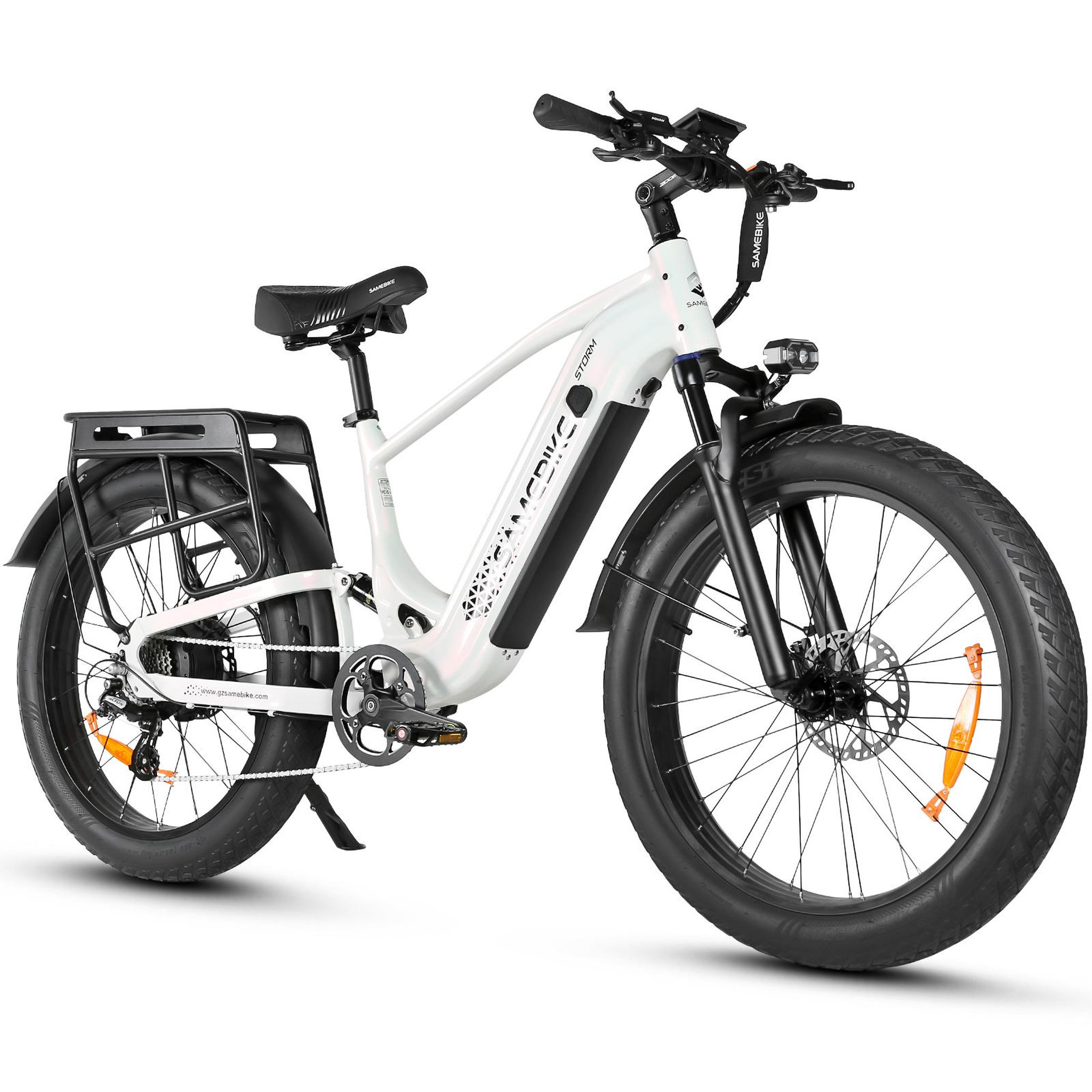 Voir la diapositive 3 : SAMEBIKE Vélo électrique à gros pneus à suspension complète SAMEBIKE STORM