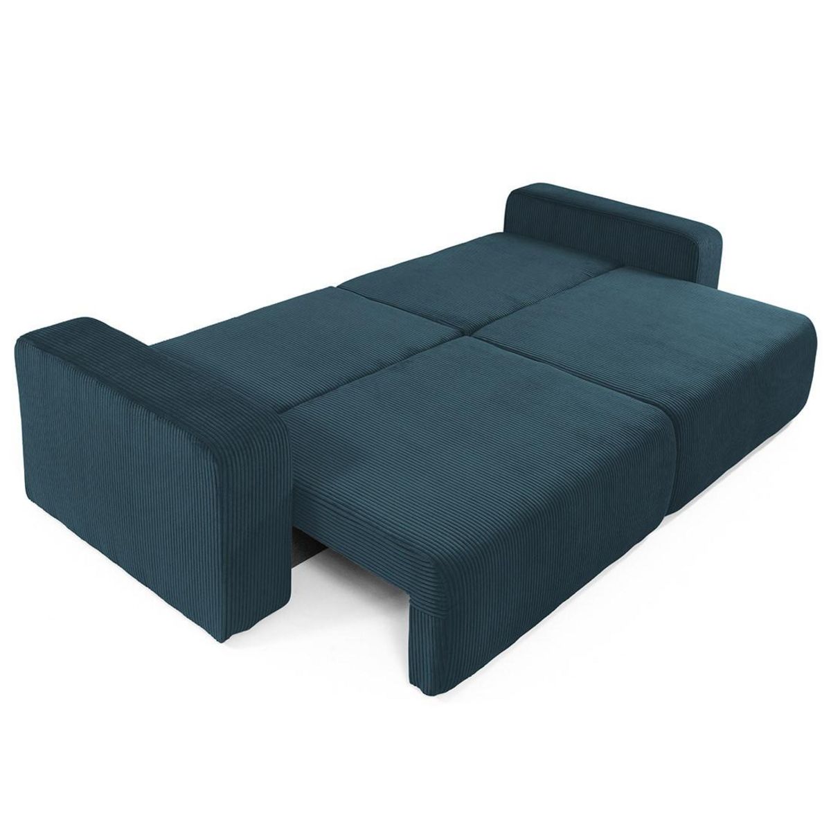 BEST MOBILIER Artemisa - canapé droit 3 places convertible avec coffre en velours côtelé