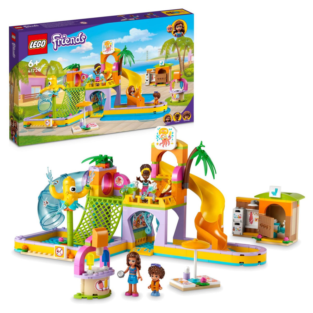 LEGO Friends 41720 Le Parc Aquatique, Jouet Heartlake City avec Mini-Poupées Olivia