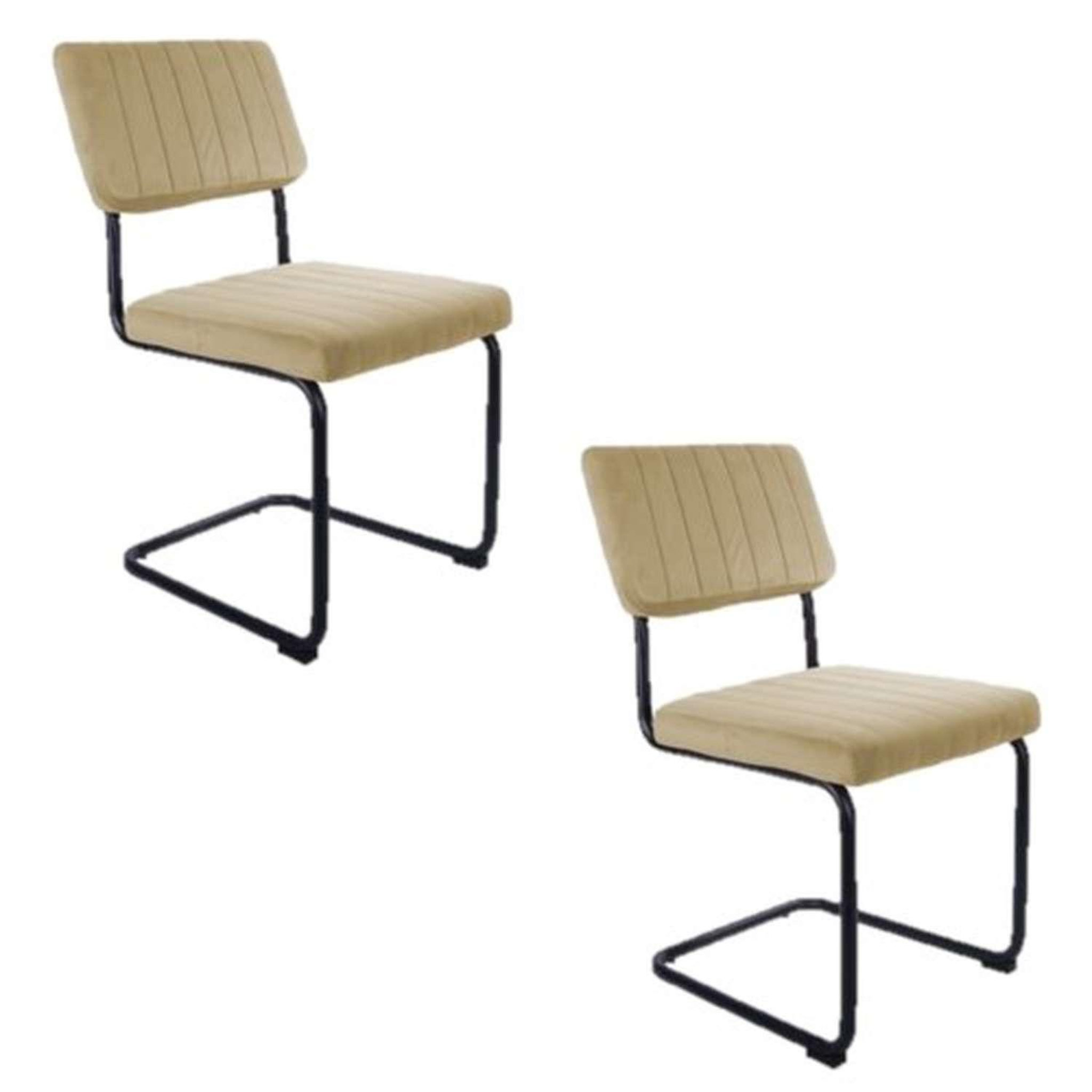 Voir la diapositive 1 : TOILINUX 2 chaises cantilevers design velours keen