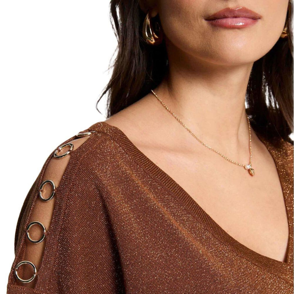 MORGAN T-Shirt Marron/Doré Femme Morgan MRING