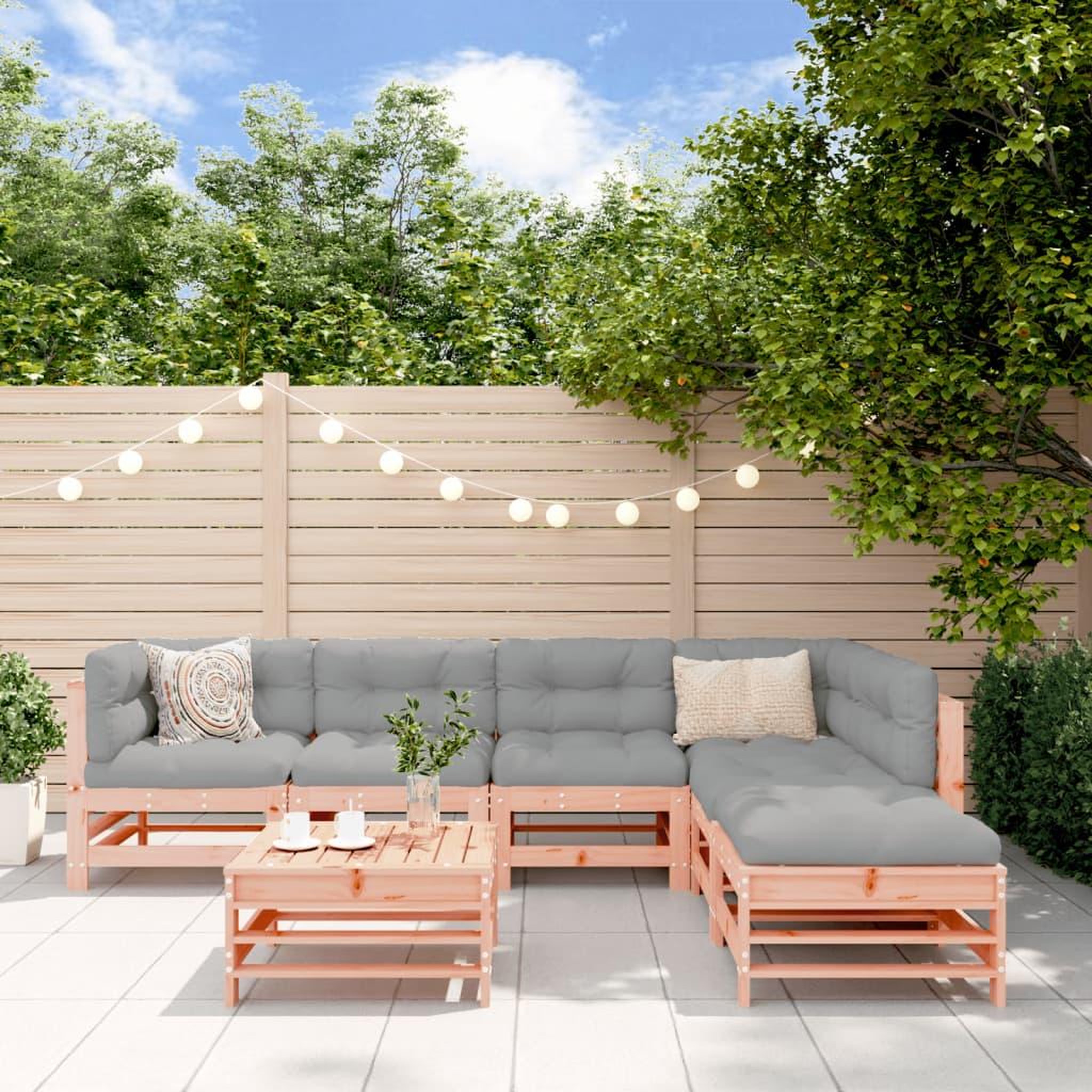 VIDAXL Salon de jardin 7 pcs bois massif douglas